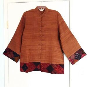 Classic Lanna Thai 100% Raw Silk Button Up Shirt Tunic